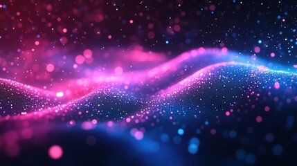 Poster - Dynamic light waves digital space abstract artwork colorful environment close-up perspective visual concept