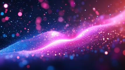 Poster - Vibrant light show abstract space digital art cosmic environment close-up view colorful waves of energy