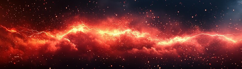 Wall Mural - cosmic energy explosion outer space digital art nebula wide-angle universe concept