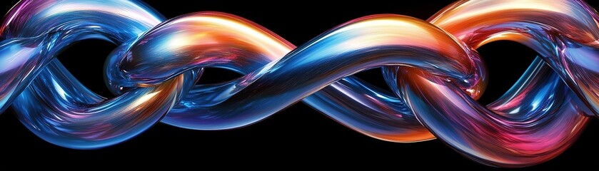 Poster - Dynamic infinity loop design abstract art digital creation futuristic environment vibrant colors