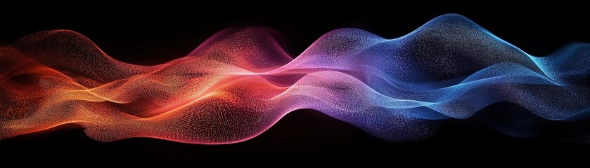 Poster - Dynamic waves of colorful light patterns abstract illustration digital art environment vibrant viewpoint modern concept
