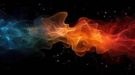 Poster - Dynamic color flow abstract background digital art dark environment artistic viewpoint fluid concept