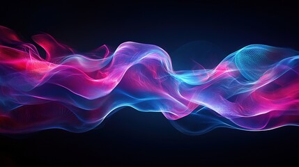 Poster - Dynamic fluid motion in abstract art digital space visual graphics dark background contemporary design