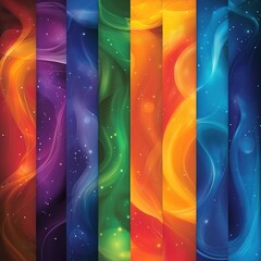 Poster - Dynamic color flow abstract art digital creation vibrant palette artistic environment modern aesthetic visual concept