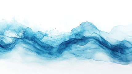Poster - Gentle waves flowing ocean view abstract digital art serene environment aerial perspective tranquility concept