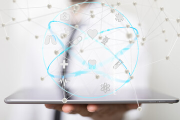 Aufkleber -  Ui icon medical in hospital with medical technology network concept