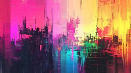 Poster - Vibrant abstract art creation digital canvas visual artwork colorful environment modern viewpoint artistic expression