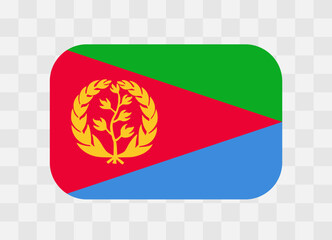 Eritrea flag - rounded rectangle colorful flag representing a country cultural identity and heritage. The essence of national pride and unity. Vector flag on transparent background.