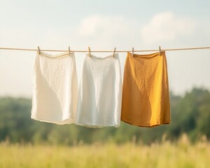 Poster - Golden Hour Linen Sustainable Fashion in Natural Sunlight