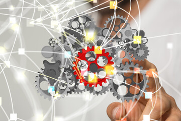 Poster - gear Technology setting concept background.