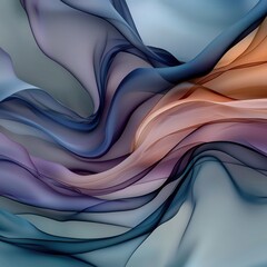 Poster - Dynamic motion of overlapping translucent waves abstract art digital design creative space aesthetic viewpoint