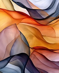 Poster - Flowing pastel waves of colorful textures abstract art digital creation contemporary style vibrant palette