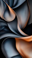 Poster - Dynamic flow of molten metal ribbons abstract art digital design modern environment close-up view artistic concept