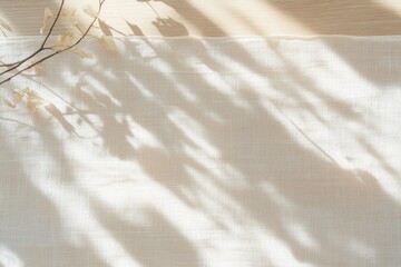Aufkleber - Sunlit Elegance Delicate Shadows and Natural Grace on Soft Fabric