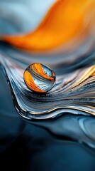 Poster - Liquid ripples of metallic gold and silver abstract close-up view artistic environment