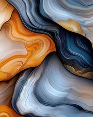 Poster - Liquid marble patterns flowing seamlessly abstract art digital artwork colorful design close-up fluid aesthetics