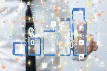 Poster - diagram Futuristic wave, Futuristic data stream