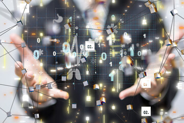 Aufkleber - digital medical futuristic interface 3D rendering