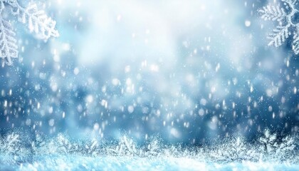 Aufkleber - serene winter snowfall background with delicate snowflakes and frosty border, perfect for holiday designs or seasonal promotions