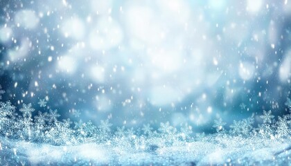 Aufkleber - serene winter snowfall background with delicate snowflakes and frosty border, perfect for holiday designs or seasonal promotions