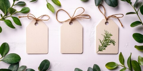 Poster - Minimalist DIY Rustic Gift Tags with Natural Twine and Leaves