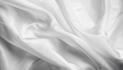 Aufkleber - soft white fabric folds with smooth texture for elegant background, luxury designs, and minimalist branding concepts

