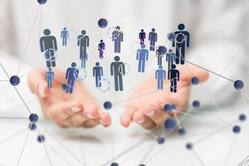 Leinwandbilder - communication network digital group connect