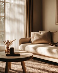 Aufkleber - Warmly Lit Cozy Guest Room with Vintage Decor and Dramatic Shadows