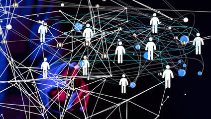 Poster - Abstract technology group and data 3d - connection