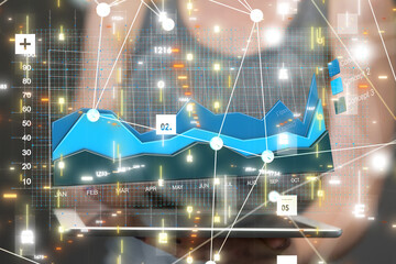 Poster - diagram Futuristic wave, Futuristic data stream