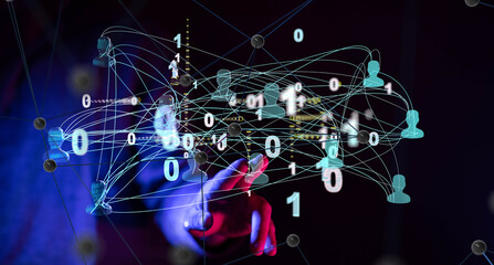 Poster - Abstract technology group and data 3d