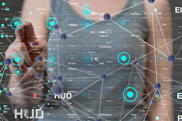 Aufkleber - Neural network 3D illustration. Big data and cybersecurity