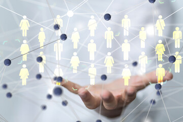 Poster - conference Digital Network and data concept 3d