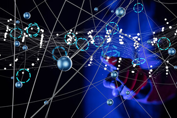 Fototapete - conference Digital Network and data concept 3d