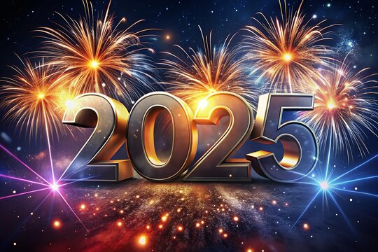 2025 number design template. Design for Christmas decoration and business. Vector illustration for calendar, banner, card, label and symbol.