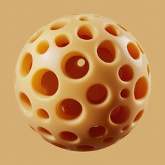 Fototapete - A sphere with numerous evenly distributed holes, resembling a porous material or abstract 3D design.