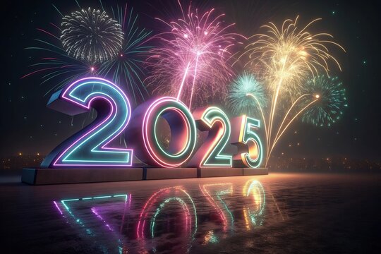 2025 number design template. Design for Christmas decoration and business. Vector illustration for calendar, banner, card, label and symbol.