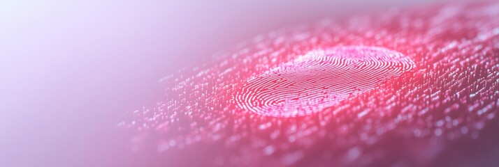 Poster - Futuristic Neon Fingerprint Scanner on Digital Kiosk for E-Governance Services