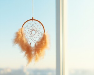 Poster - Ethereal Dreamcatcher in Sunlit Window Frame Soft Focus