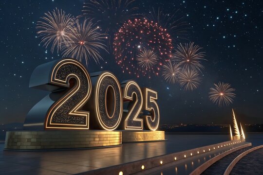2025 number design template. Design for Christmas decoration and business. Vector illustration for calendar, banner, card, label and symbol.