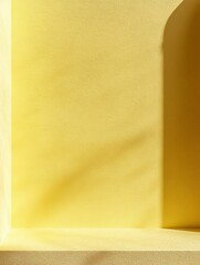 Aufkleber - Minimalist Yellow Wall with Light and Shadow Play