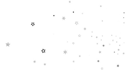 Aufkleber - A digital illustration of scattered silver stars on a black background. The stars are of different sizes and create a sparkly, glittering effect.