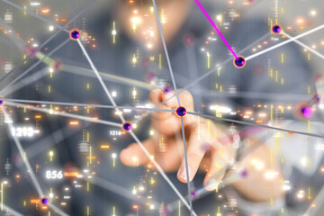 Aufkleber - Neural network 3D illustration. Big data and cybersecurity - 3d