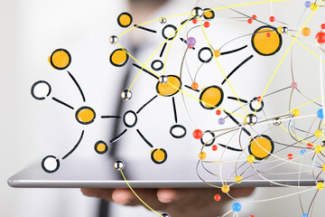 Poster - Abstract technology group and data 3d - 3d