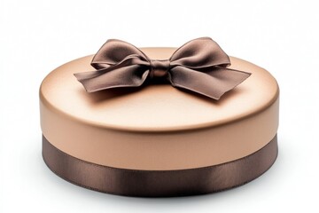 Wall Mural - Elegant round gift box with satin ribbon bow, perfect for special occasions and celebrations