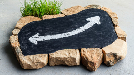 Poster - Road map, 3D, 3D visualization of a roadmap designed like chalk art, showcasing high fidelity and intricate details in a stock image format.