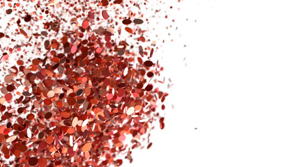 Poster - Abstract  Red Particles Exploding on a Black Background