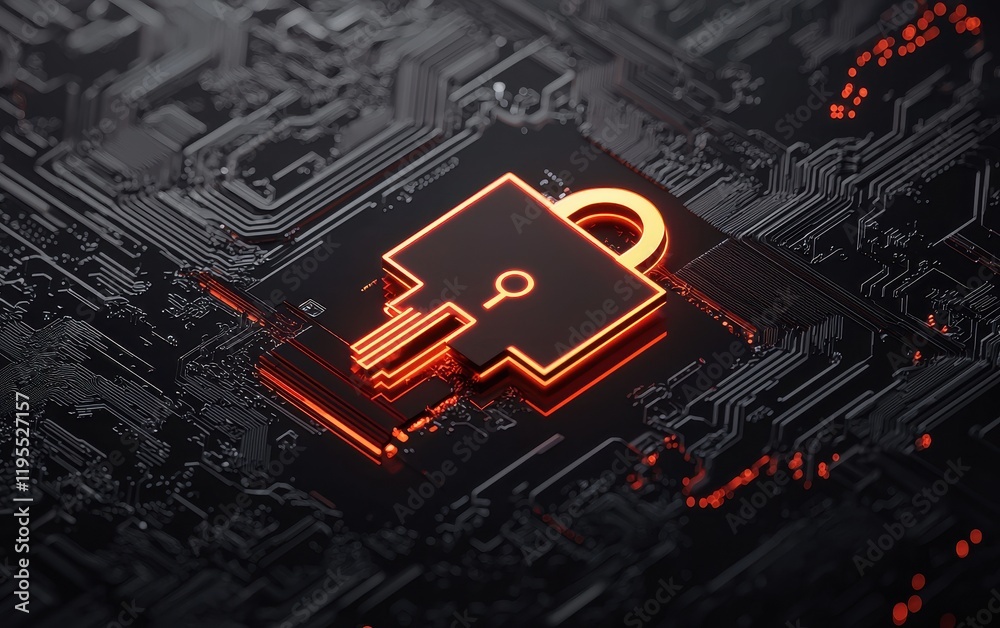 Advanced digital encryption visualized as glowing key symbols ...