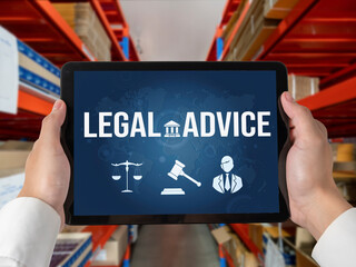 Poster - smart legal advice website for people searching for brisk law knowledge in digital device screen pro