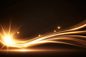 Poster - Bright light streaks create an abstract design against a dark background